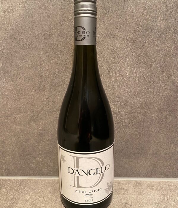 D'Angelo Pinot Grigio Officer 2022 & 2023 Single Bottles (6 Bottle Cases Available at Discount via Home Page Shop Drop Down)